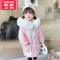 可莉允女童羽绒服2022新款洋气儿童加厚中长款棉服外套女宝宝冬季袄子潮
