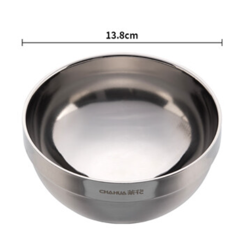 茶花食品级甄享奥氏体型304不锈钢碗 036303 Ø13.8*7cm