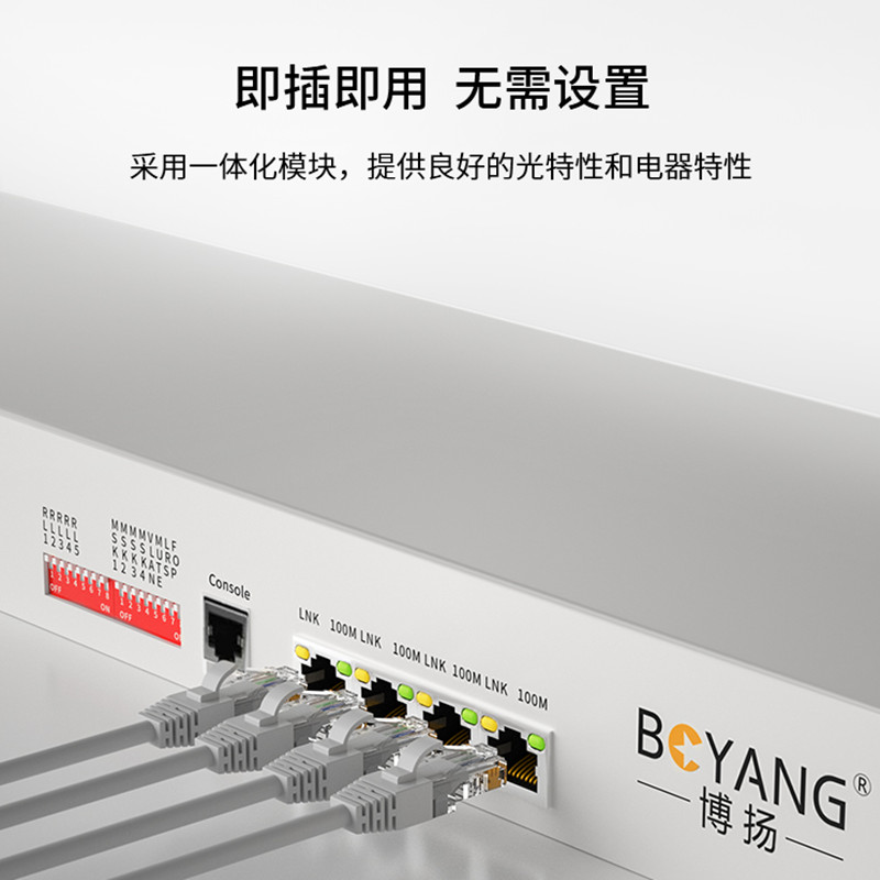 博扬(BOYANG)BY-8E1 PCM电话语音复用设备光端机 E1转8路电话FXO/FXS 机架式 双电源高清大图