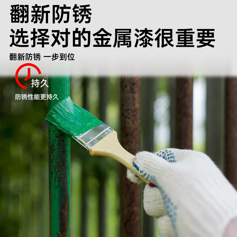 千居美 水性金属漆 防锈漆铁栏杆门窗暖气片翻新改色防腐 防水防晒油漆涂料 2KG 中黄色高清大图