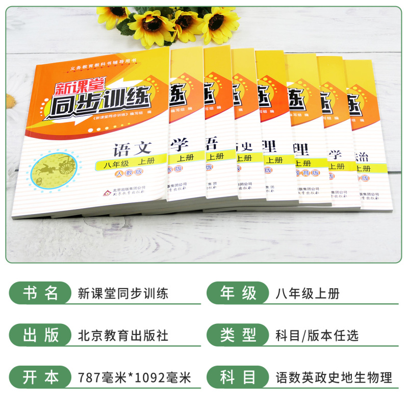 政治+历史[人教] 八年级下 [正版]初中新课堂同步训练八年级上下册语文数学英语政治历史生物地理物理同步课堂辅人教版8年
