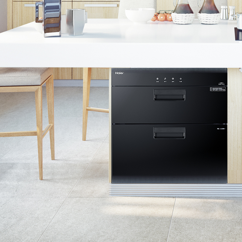 海尔(Haier) 消毒柜嵌入式 家用厨房90L消毒碗柜 纯物理消毒 二星级双层大容量智能控温净烘合一12LCS高清大图