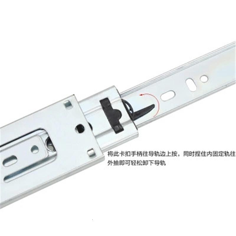 森美人2阻尼缓冲滑轨滑6寸三节抽屉轨道滑道15短导轨8超长 30寸=75cm钢色高清大图