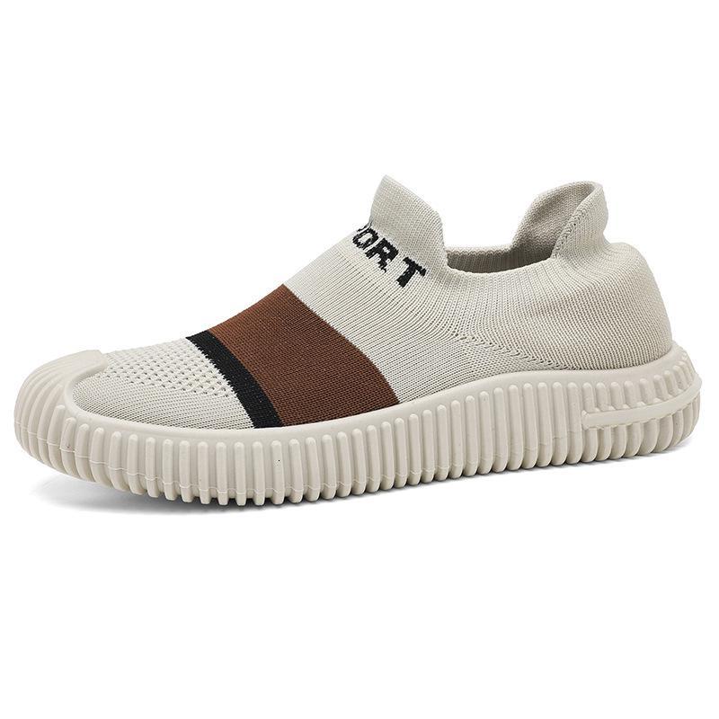 nakezg男款休闲鞋外穿运动开车透气网鞋耐磨防滑薄款飞织网面男士一脚