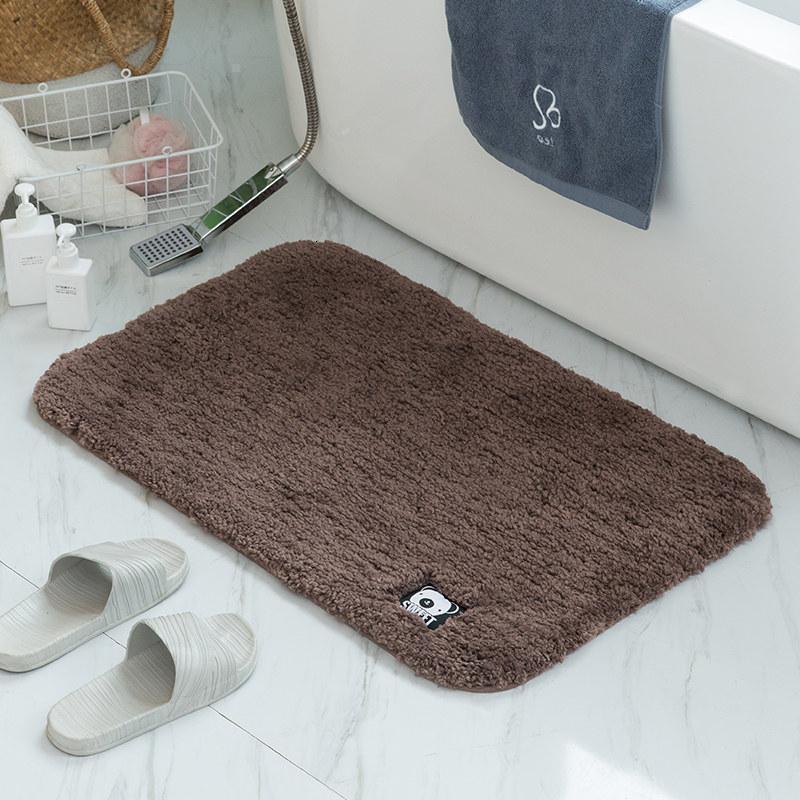 美帮汇加厚浴室防滑垫卫生间地垫吸水脚垫色柔软家用垫卧室地毯 咖啡色 70×140CM