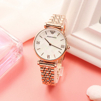 阿玛尼(EMPORIO ARMANI)AR11110 石英表 女 新款腕表防水石英表编织尼斯表带女士手表 全球联保2年