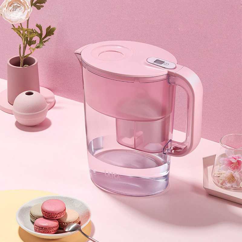 莱卡(LAICA) 滤水壶LA35EN-P 家用滤水壶过滤净水器 西西里系列3.5L樱花粉 茶咖专用进口滤芯 一壶四芯