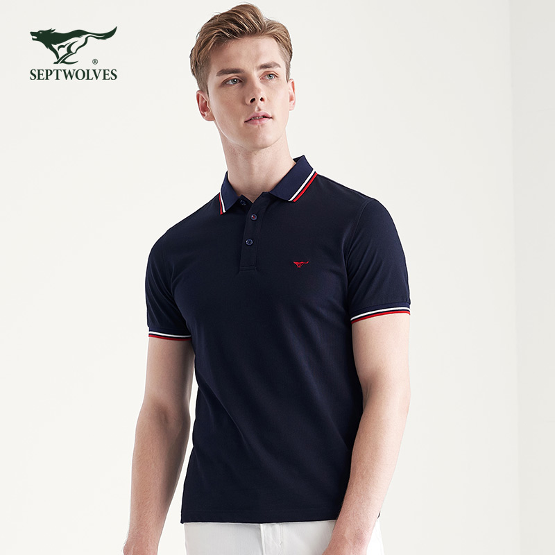 七匹狼短袖t恤男夏季新款潮韩版宽松上衣男士衣服polo衫男装参数