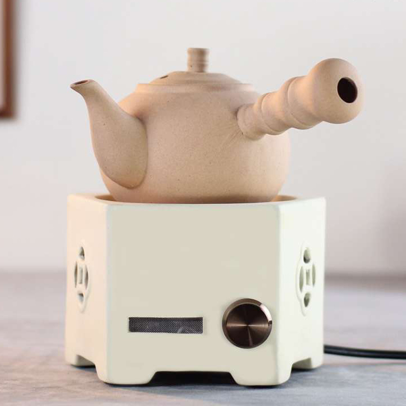 迷你电陶炉黄金蛋煮水煮茶陶壶铁壶家用复古小茶炉咖啡花茶电碳炉浅色