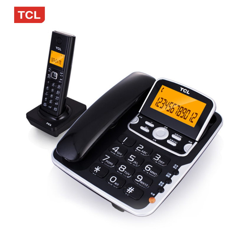 TCL D8电话机无绳电话子母机 商务办公家用 固定无线座机 一拖一