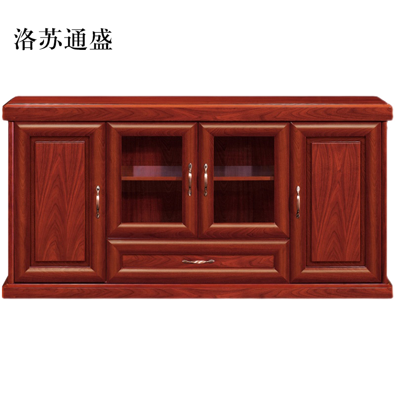 洛苏通盛胡桃色餐边柜简约茶水柜四门1600*400*800常规款高清大图