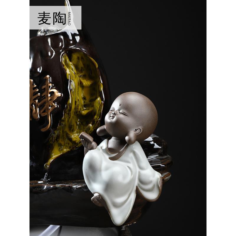 美帮汇创意流水器喷泉加湿器轮客厅办公室家居工艺摆件开业礼品高清大图