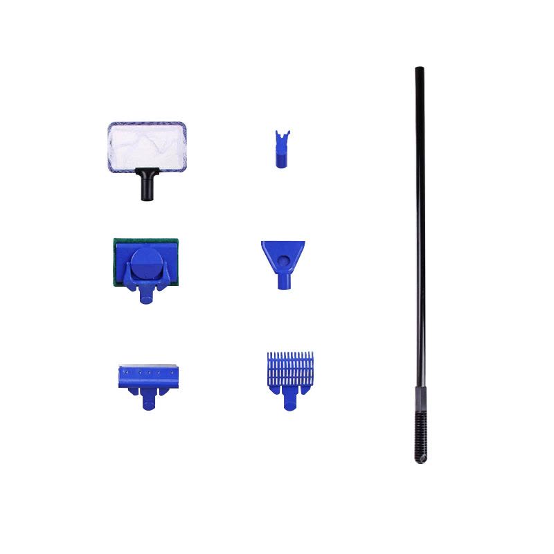 鱼缸刷子鱼缸玻璃擦鱼缸5合1清洁工具水族箱鱼缸长柄清洗刷鱼捞网图片