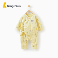 童泰(TONGTAI)秋冬款新生儿爬服0-3个月婴儿系带哈衣男女宝宝薄棉连体衣儿童内衣