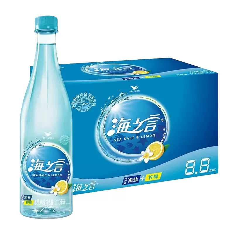 统一 海之言 柠檬口味 地中海海盐 补充电解质 500ml*15瓶 整箱装