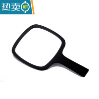 敬平美容院纹绣便携带随身化妆镜黑白色手持手拿手柄镜子亚克力材质 白色便携式用镜