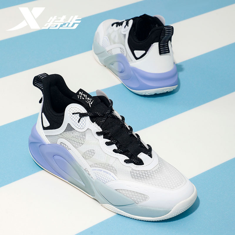 特步猎空系列板鞋男新款网面透气运动鞋时尚轻便休闲鞋男