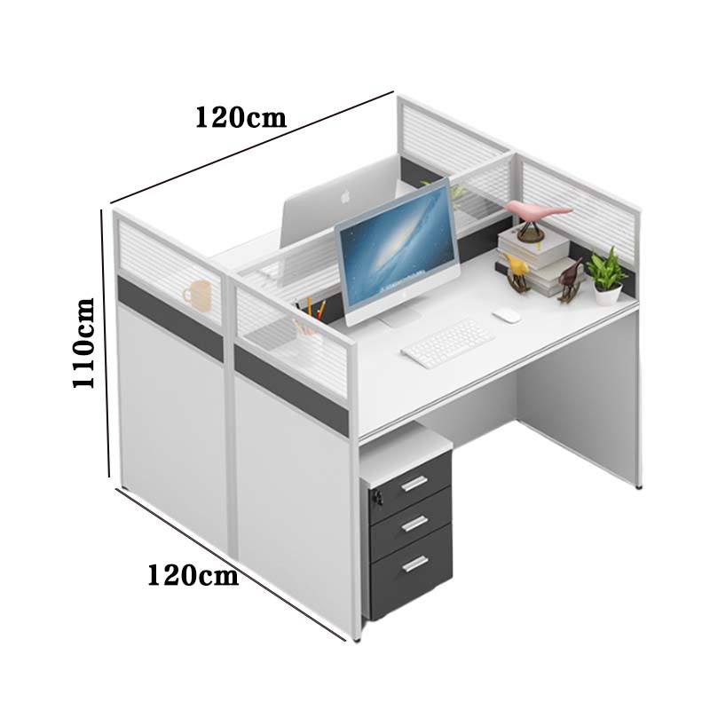 DXBG简约现代隔断双人位屏风卡座工作位职员办公桌椅组合办公家具工字型两人位带柜