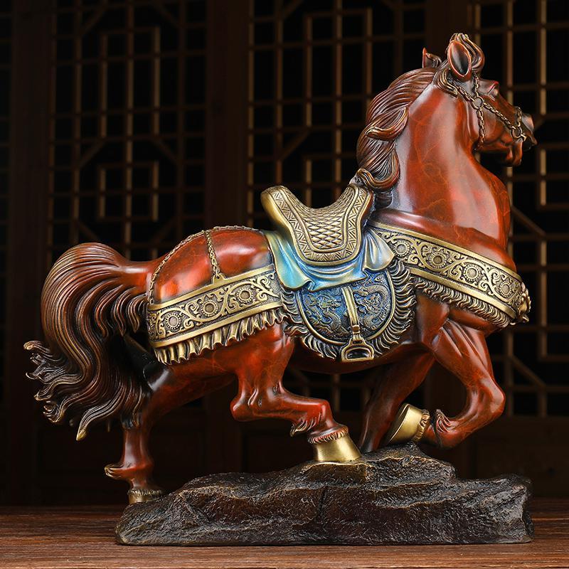 美帮汇铜唐马摆件马到成功铜马将马战马别墅客厅办公室图片
