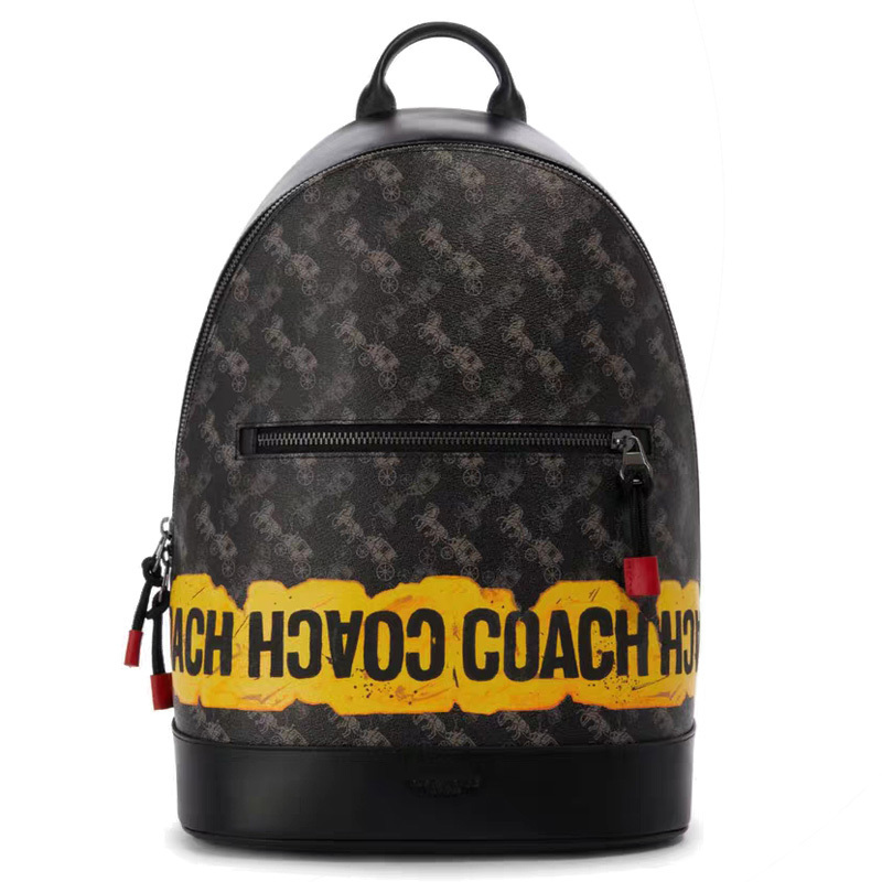 [直营]蔻驰(COACH)BARROW涂层帆布拼皮男士双肩背式双肩包背包 运动休闲包 男包