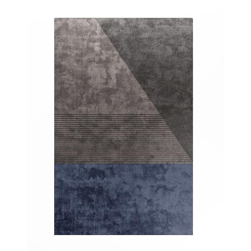 家柏饰(CORATED)地毯客厅现代简约几何图案茶几毯卧室床边床前毯轻奢百搭 费赛罗-深邃蓝 1.6米×2.3米