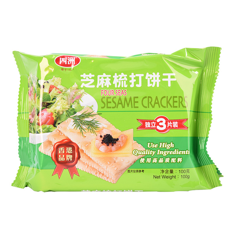 四洲芝麻味苏打饼干100g
