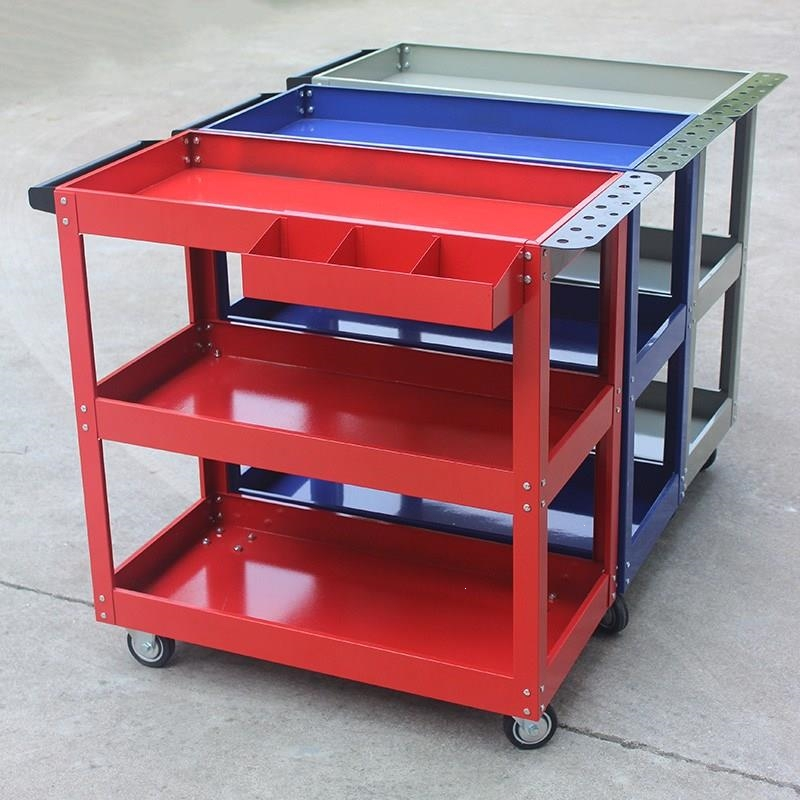 移动汽修维修周转车汽车修理工厂古达货架收纳电动车三层手推车工具车