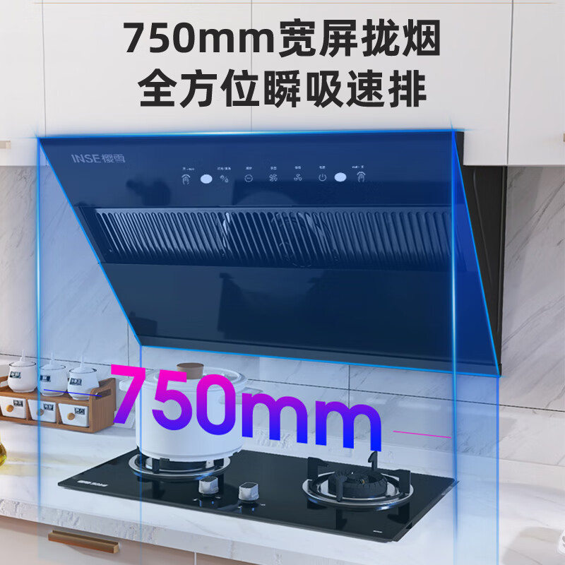 樱雪(INSE) 侧吸式 大吸力 一级能效 猛火 烟灶套装C2325+Q2319B液化气
