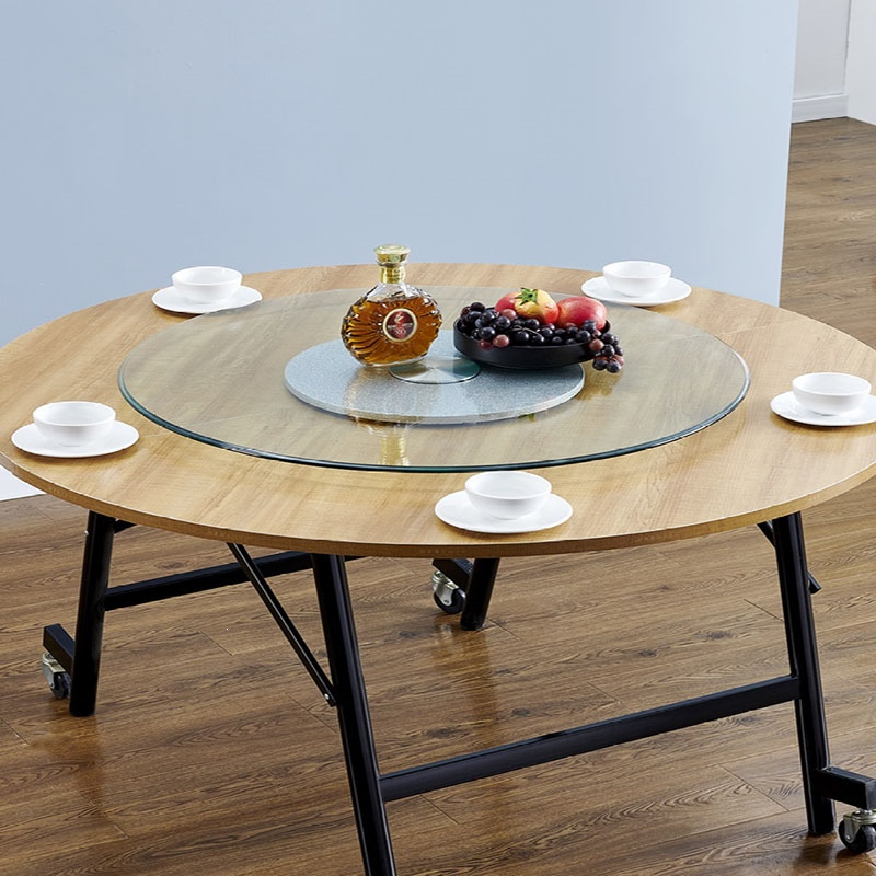 餐桌转盘钢化玻璃家用圆桌饭台带旋转饭桌园台面底座桌子圆盘桌面