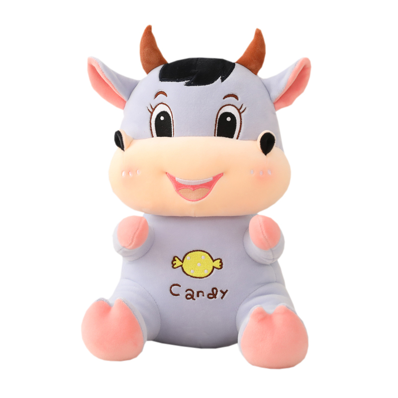 可爱小牛公仔牛年吉祥物毛绒玩具糖果牛生肖牛玩偶布娃娃年会礼品