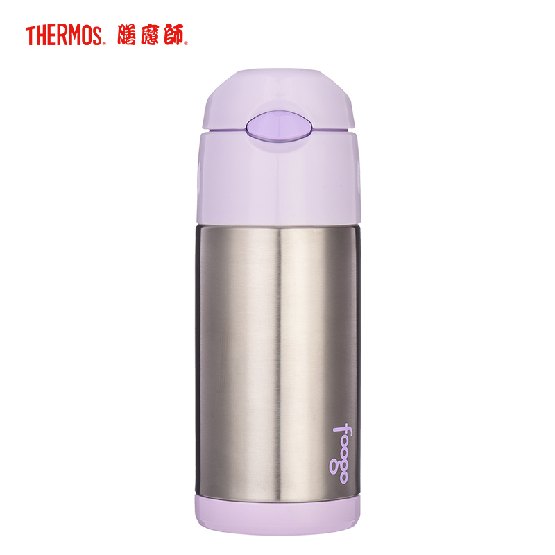 膳魔师THERMOS保温杯FFI-403-PP001 紫色儿童吸管杯宝宝便携防漏304不锈钢