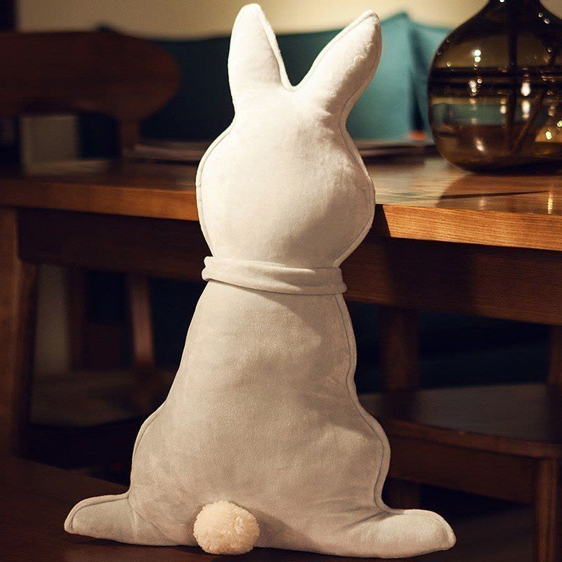 美帮汇北欧猫咪沙发抱枕创意咪办公室靠背腰靠垫毛绒影子猫图片