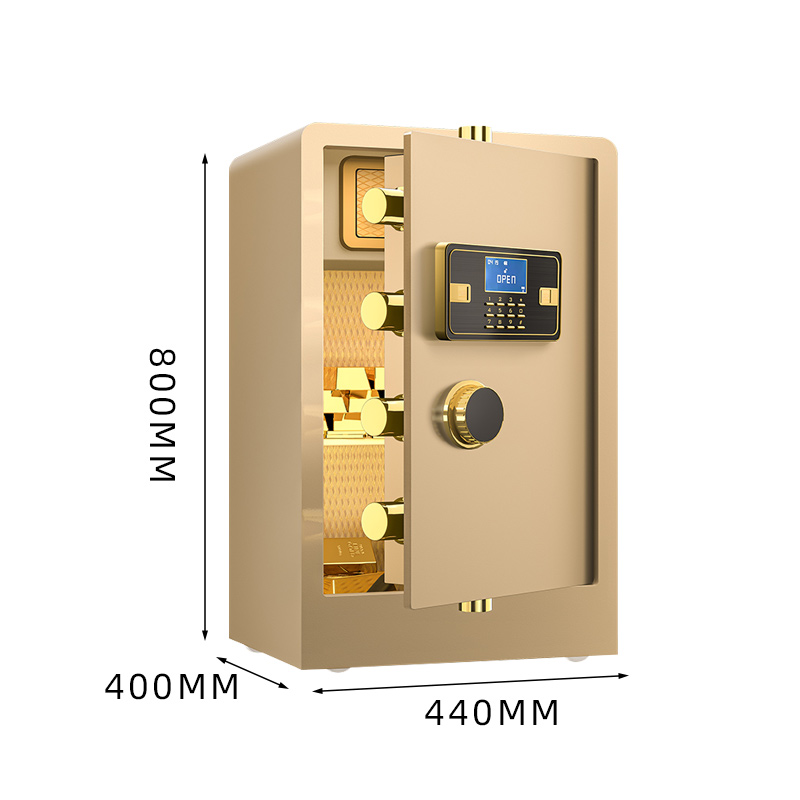 臻远ZY-NW-BXGS-45全钢实心保险柜办公防盗保险箱 高80cm金色电子款高清大图