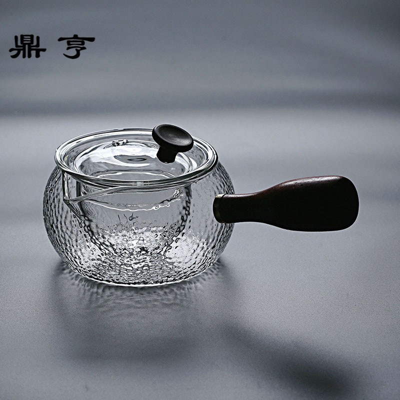 鼎亨耐热玻璃锤纹耐高温过滤侧把电陶炉煮茶壶泡茶器功夫茶具套装
