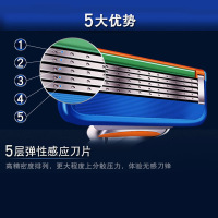 吉列(GILLETTE)锋隐致顺男士手动剃须刀 替换刀头刀片 锋速35系刮胡刀5层 锋隐8刀头