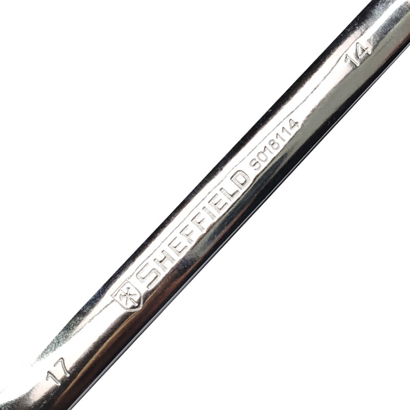 钢盾(SHEFFIELD) S018114 公制精抛光双开口扳手14×17mm[家用]高清大图