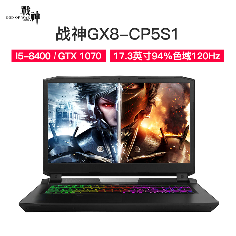 神舟(HASEE)战神 GX8-CP5S1 17.3英寸游戏本学生笔记本电脑(I5 8400 8GB 1TB+128GB GTX1070 8G WIN10 )