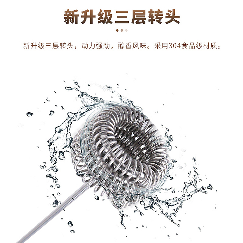 打奶泡器家用小型奶泡机纳丽雅(Naliya)多功能电动咖啡拉花奶盖机电动奶泡器 主机(银色)+套筒+单头+双头