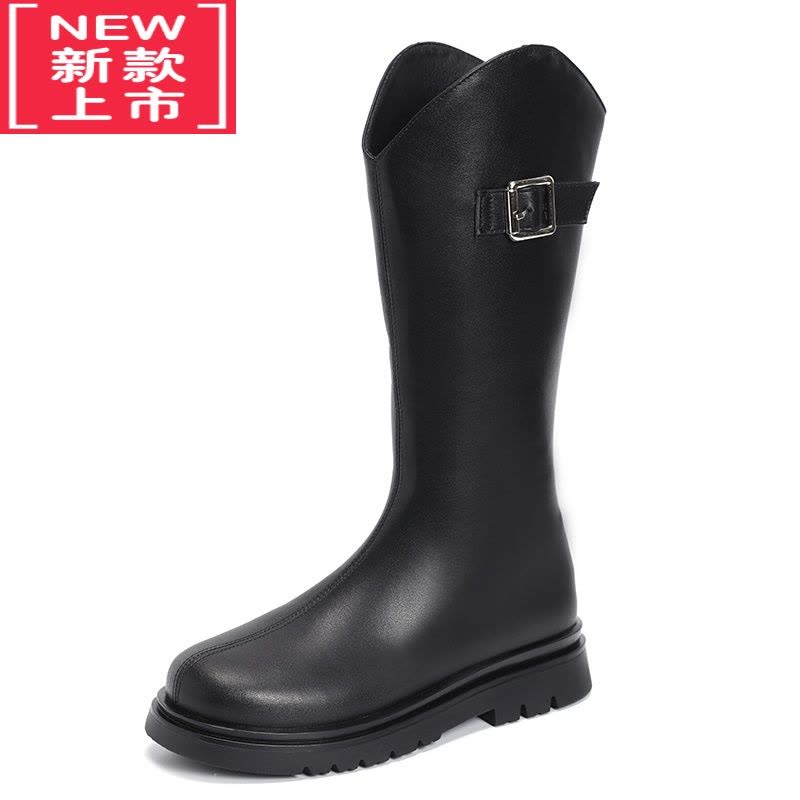 可莉允女童靴子2022秋冬新款儿童长靴小学生中大童长筒高筒靴二棉鞋冬靴图片