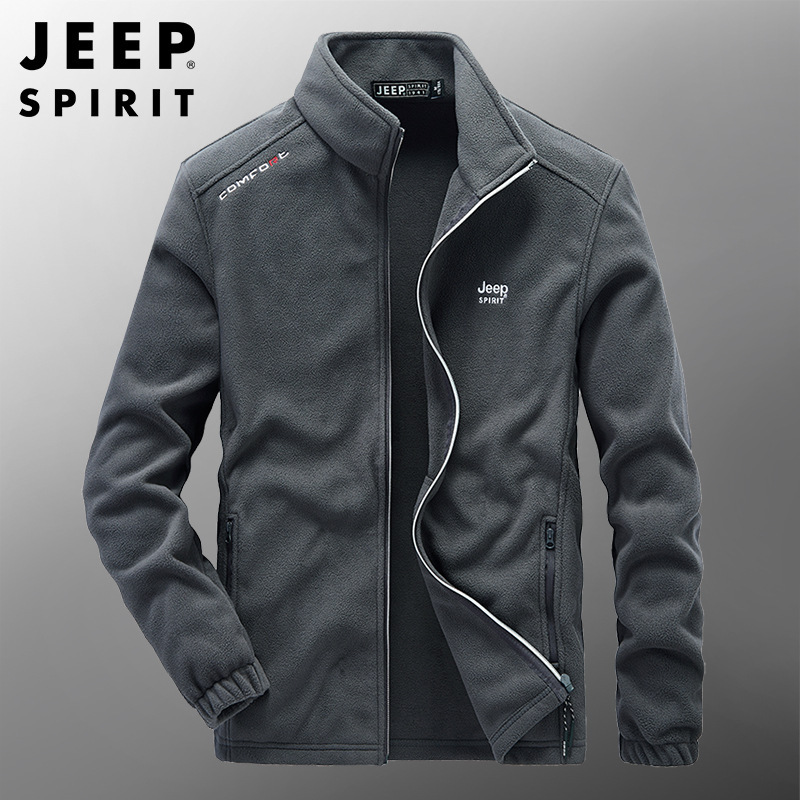 jeepspirit吉普户外抓绒衣新款秋运动防风抓绒内胆卫衣外套视频