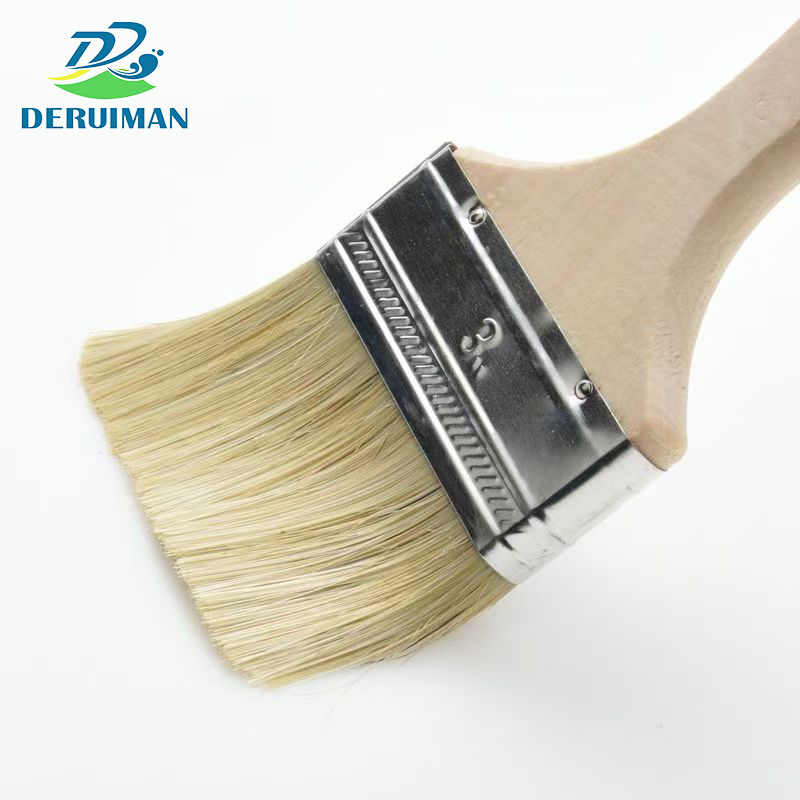 DERUIMAN油漆刷胶水猪鬃刷烧烤刷工业硬毛刷油扫1寸小刷子高清大图