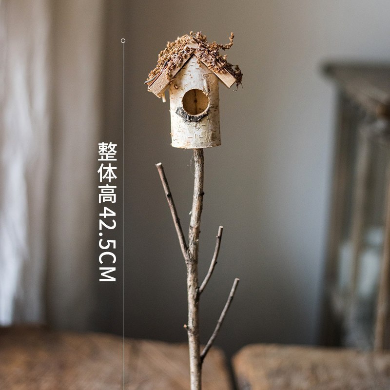 美帮汇鸟窝鸟巢小房子花插地插 手工艺术 杂货花园装饰趣味摆件 B款高清大图