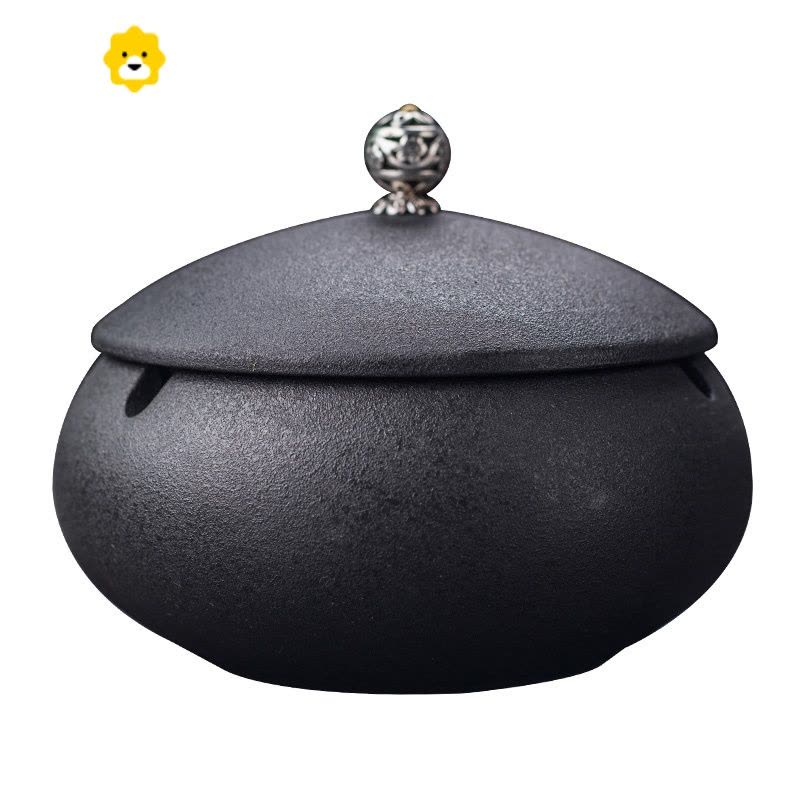 创意烟灰缸家用客厅个性潮流时尚陶瓷烟缸带盖防飞灰茶几摆件定制 JING PING图片