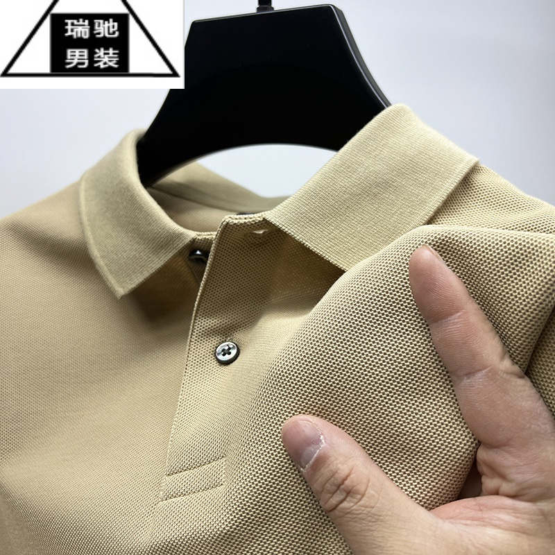 希杰狮王高品质精梳棉polo衫短袖夏季白色t恤男半袖男装衣服纯色丅血