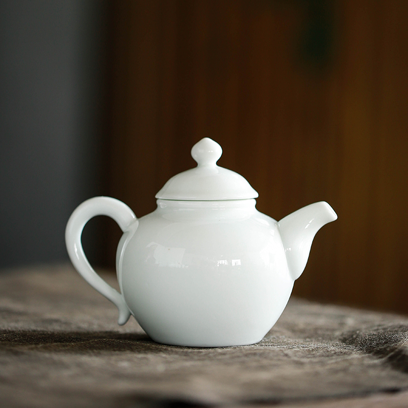 苏氏陶瓷(SUSHI CERAMICS) 功夫茶具套装简约白瓷茶杯带竹面储水式茶盘套组