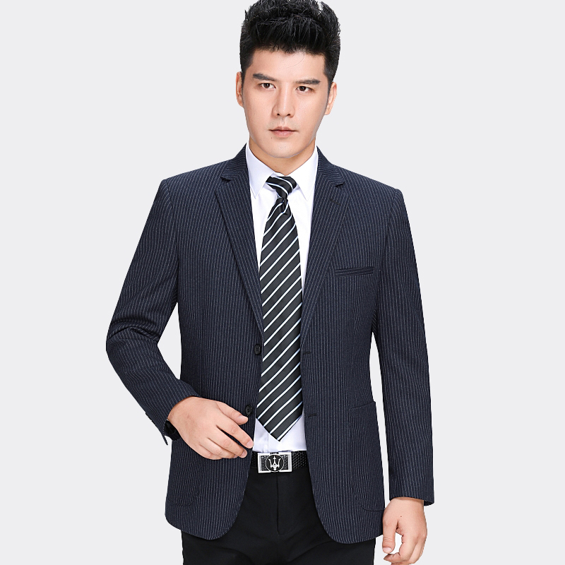 皮尔卡丹西服上衣外套男中年西装爸爸装礼服秋冬商务西装男青年西服