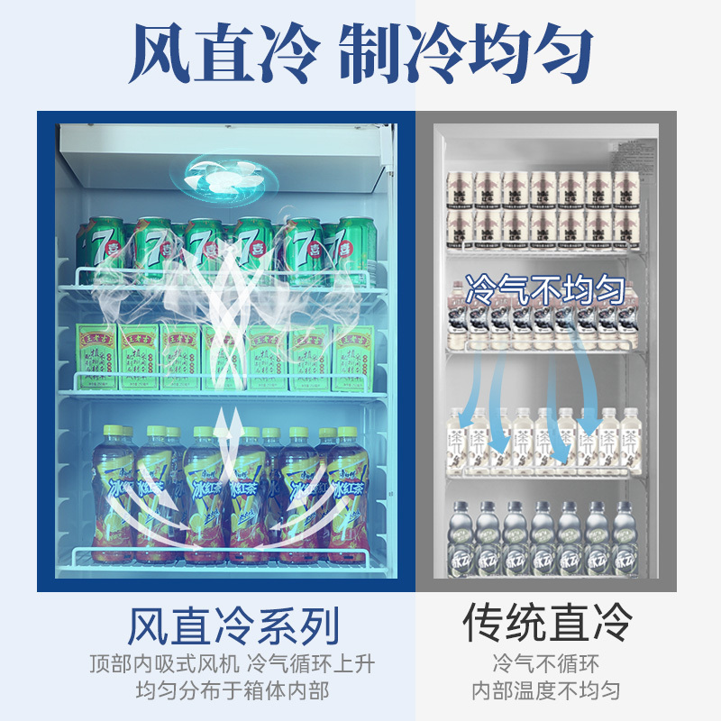 穗凌(SUILING)LG4-336TF商用立式展示柜饮料柜汽水矿泉水柜风直冷速冻冷藏双层玻璃新款可拆卸灯箱336升