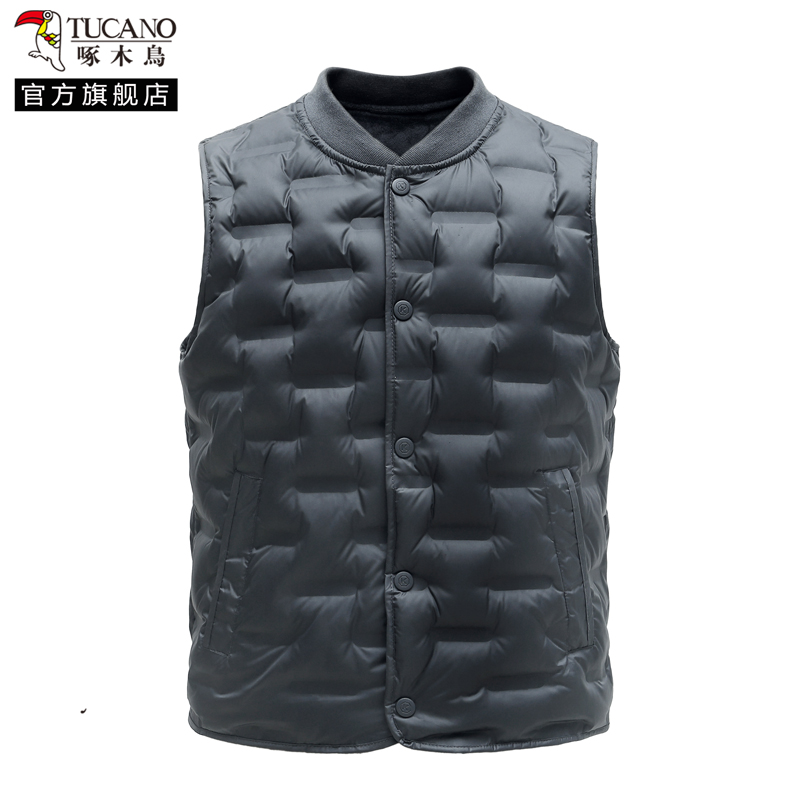 啄木鸟羽绒马甲男2024冬新款保暖内穿背心加绒加厚中老年爸爸内穿高清大图