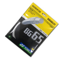 尤尼克斯YONEX羽毛球拍线BG-65耐用型直径0.7mm软性手感羽毛球线 单扎装