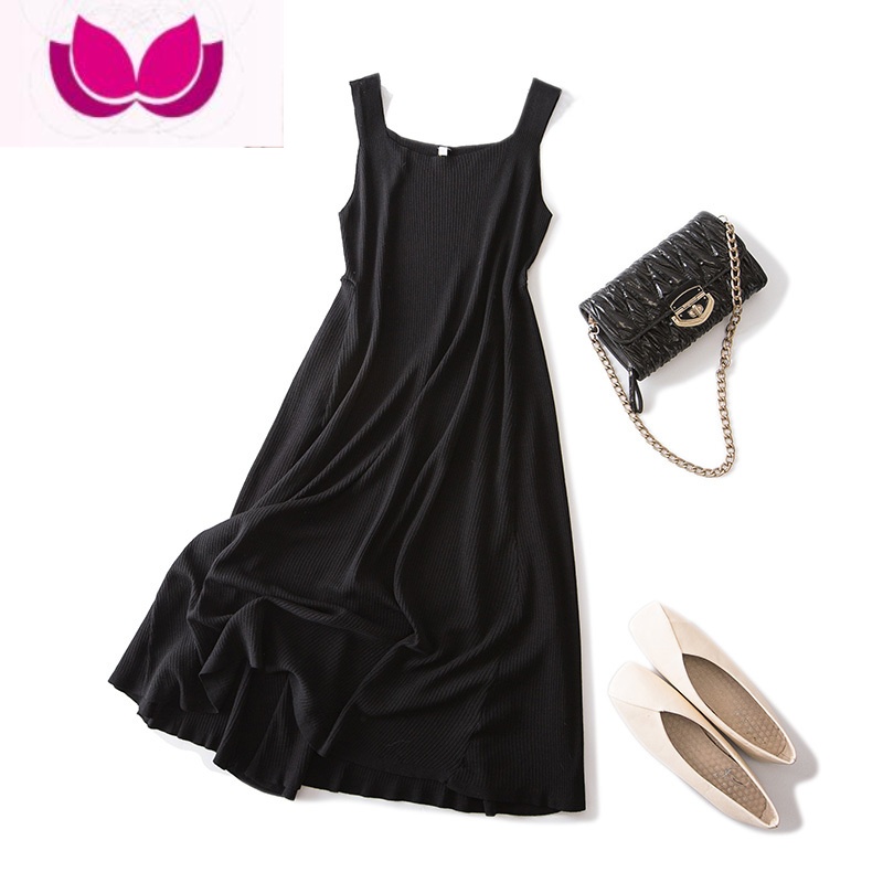 七斓大码女2023胖妹妹春装韩版减龄牛仔外套显瘦吊带裙套套装 吊带裙 L大码